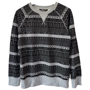 The North Face Womens Terry Sweater Medium Top Raglan Crew Neck Fair Isle NEW